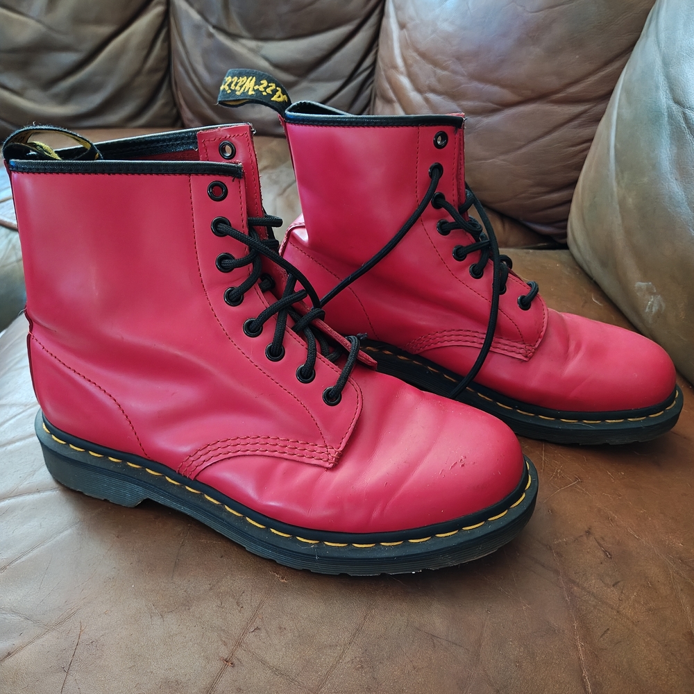 Dr. Martens Red Combat Boots